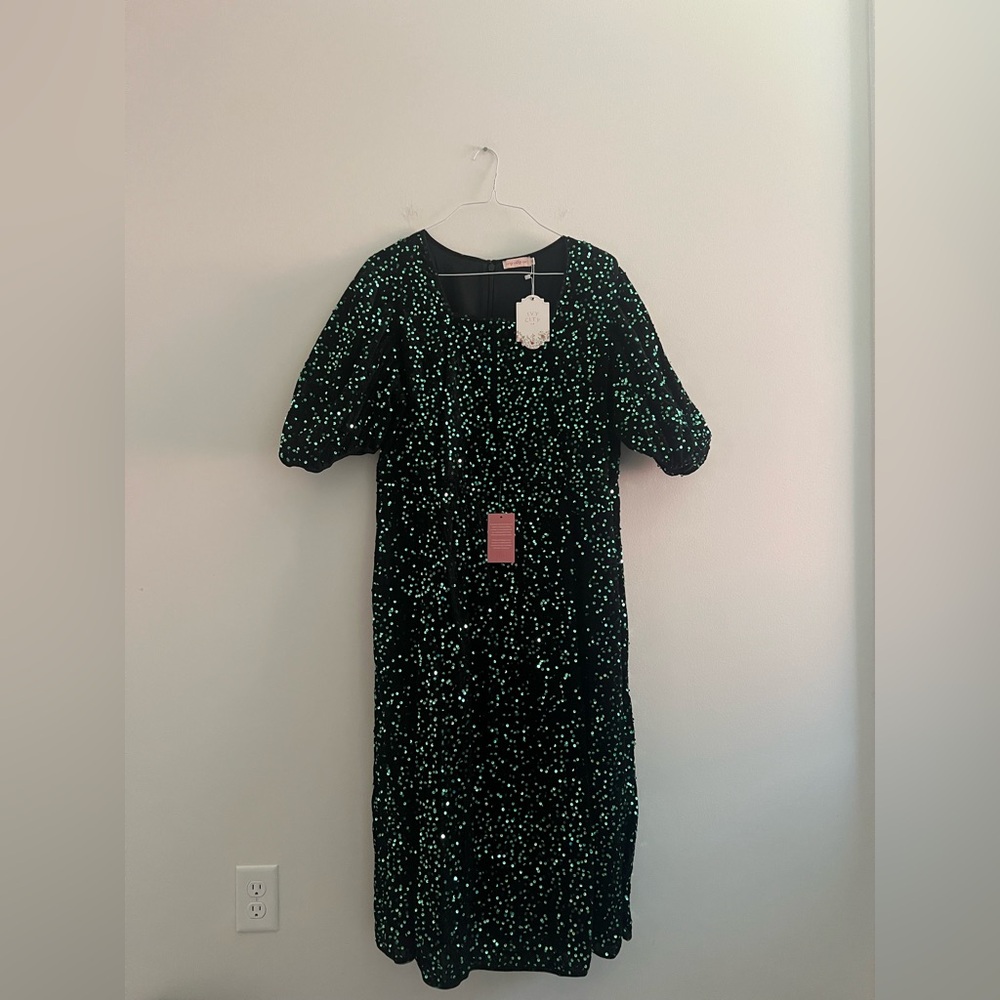 Ivy City Co. Vivian Sequin Puff Sleeve Midi Dress – Women’s 1X NWT - Picture 2 of 4
